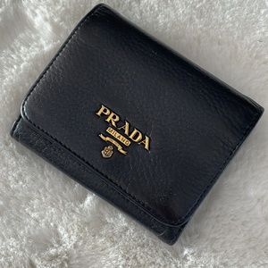PRADA LEATHER TRIFOLD WALLET
